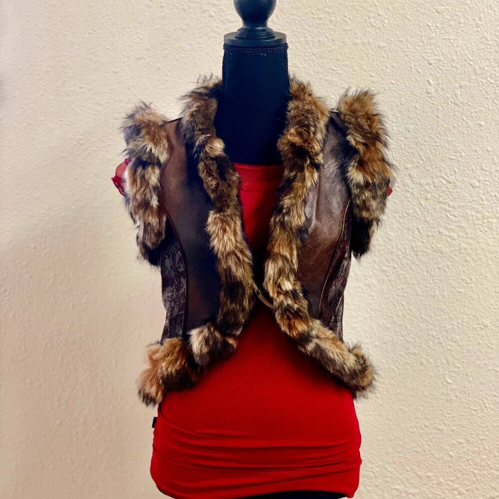 Limited Edition Leather & Fur Corset Vest